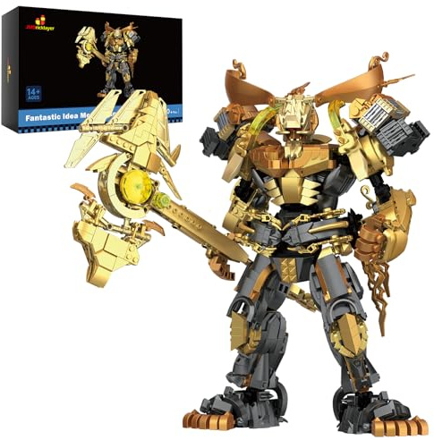 JMBricklayer Mech-Roboter-Bausätze für Erwachsene 70161, Helden-Mecha-Spielzeug mit Waffe und beweglichen Gelenken, Actionfigur-Mech-Modellsammlung oder Heimdisplay, Geschenk für Jungen und Mädchen
