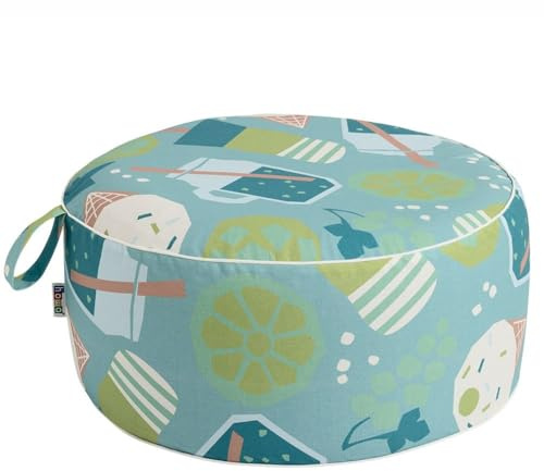 howa Bodenkissen Sitzhocker Pouf Indoor & Outdoor aufblasbar Ø 55cm 8711 | Pouf für Kinder und Erwachsene, Hocker aus Baumwolle, Sitzkissen aufblasbar modernes Farbdesign, Durchmesser 55cm, Höhe 25cm
