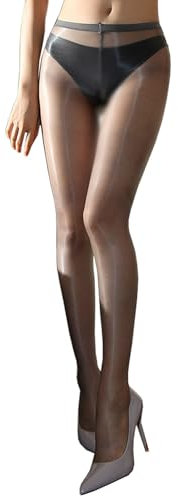 BESYFAY Herren Sexy 1 Den Öl Glänzend Nylon Strumpfhosen Transparent Seidenstrümpfe mit Penishülle