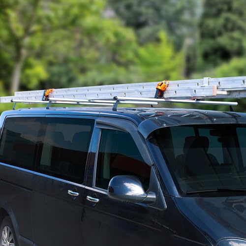 OMAC 3X Dachträger + Leiterhalter Set kompatibel mit VW T5 Transporter Caravelle 2003-2015 Grau