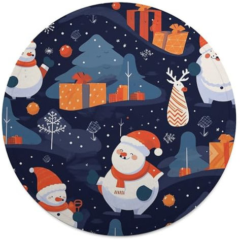 Rundes Strandtuch, Schneemann, bedruckt, Reisedecke, personalisierte Decke, Yoga-Decke, Mikrofaser, Strandtuch, dicke Tischdecke, Unisex