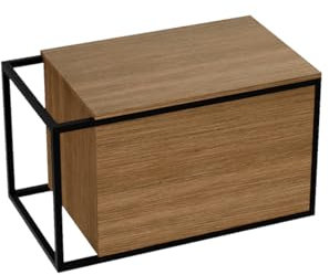 lavita Waschbeckenunterschrank Badezimmerschrank mit Möbelplatte Freja 800 Holzmaserung Hängeschrank Badschrank Waschtischschrank Schrank 80cm Breit Badezimmermöbel MDF 46x80x46 cm Montierte Möbel
