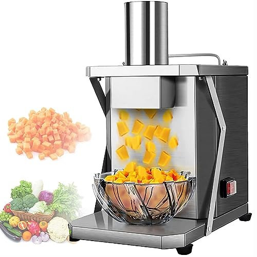 Cheese Grater Vegetable Cutter Stainless Steel Spiral Cutter Electric Vegetable Shredder Machine, Electric Vegetable Dicer, Commercial Stainless Steel Onion/Potato Heavy Duty Automatic Frui