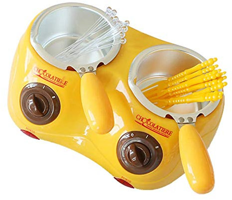DMMFTERL Fundidor de Chocolate Doble, fundidor eléctrico de Chocolate y Dulces, fundidor de Chocolate eléctrico Doble, Olla para Fuente de Fondue