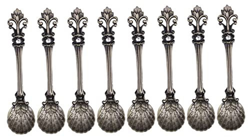 MAGICLULU Vintage Style Dessert Spoons Stirring Spoons 8 Pack for Tea Cappuccino Espresso