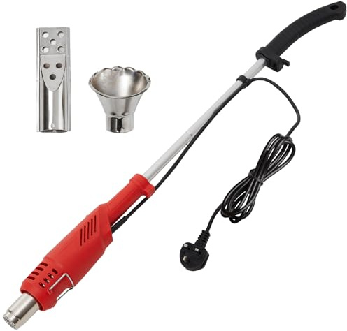 Warmiehomy 2000W Electric Weed Burner, Professional Garden Weed Burner Tool for Patio, Garden, Driveway, 650°C Max Temperature Weed Remover & Killer Tool Flame Weeder with 2 Nozzles, Red