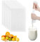 Nut Bag, 6 Pack Rectangle Reusable Nut Milk Bags, Milk Bags for Straining Fine Mesh Nylon Cheese Cloth, 2 x 8inch