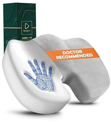 Ecosafeter Coussin de Siège - Ergonomique Coussins de Bureau de qualité supérieure Soulagement de la Douleur Coccyx, sciatique et Bas du Dos Housse Lavable
