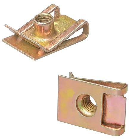 30 PCS M6 U-Type Nut Clamps – Clip-On Nuts for Automotive and Mechanical Use (Colored Zinc)