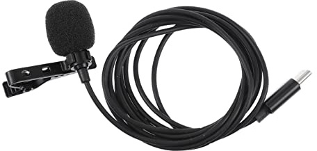 ERINGOGO Microfono Lavalier Type-c Clip a Collare, Microfono Omnidirezionale a 360 Gradi Plug And Play in Materiale Tpe e Ferro per Registrazione Mobile e Streaming