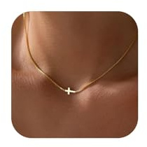 Meteorstarry Kreuz Kette Gold, Goldene Kreuzkette Damen Glitzer, Goldkette Wasserfest Cross Chain Halsketten Ohne Anhänger Hochzeitstag Geschenk für Frauen Mädchen Schwiegermutter