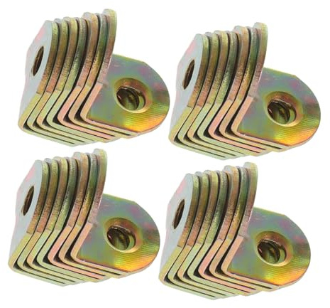 HEALLILY 30pcs Stainless Steel L-Shaped Angle Brackets 90 Degree Hole Diameter 5 Mm Heavy Duty Stable Support Sleek Modern Minimalist Cabinet Shelf Brackets for Kitchen Bathroom