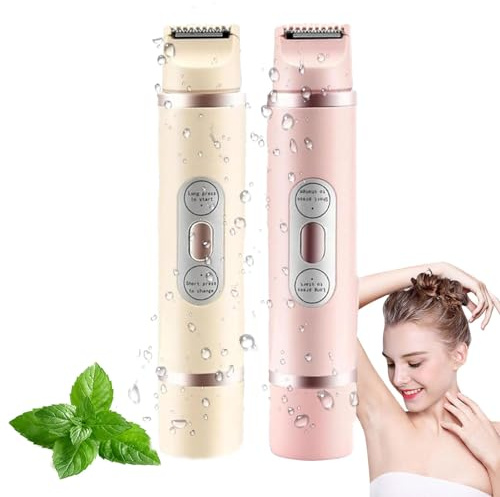 Qosigote Lady Razors For Women Electric, Comfort 2 In 1 Electric Lady Shaver, Bikini Trimmer Women, Rechargeable, Ipx7 Waterproof Wet & Dry Hair Trimmer For Bikini Underarm Leg Arm Body Face (2pcs-c)