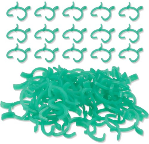 KEWUF 100 Pcs Pflanzenclips, pflanzen clips, Pflanzenclips Pflanzenklammern, Tomatenclips, Pflanzen Clips klein, Tomaten Befestigung Clips, Pflanzenringe Blumenklammern Rankhilfe Klammern für Pflanzen