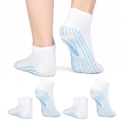 TENQUAN Adult Yoga Grip Socks, Non Slip Pilates Socks for Men Women Fitness | Anti Slip Grip Socks, Prevent Slipping, Breathable Cotton Socks, Unisex Size 3-11, Yoga, Pilates, Barre, Gym, Home, Hospital