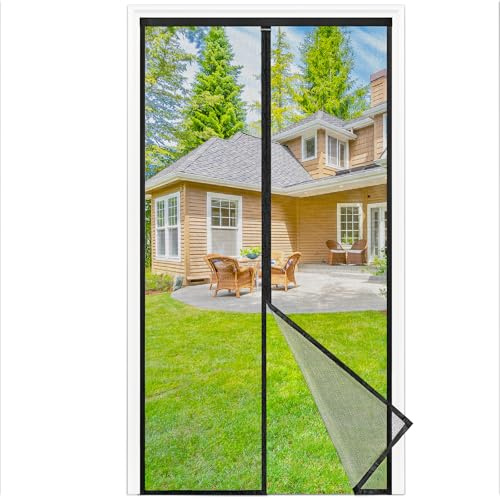 NUOVA Zanzariera Magnetica per Porta 120x240 cm,Chiusura Automatica Istantanea,Installazione Senza Trapano,Rete Durevole Antizanzare per Casa, Balcone, Porta Finestra,Nero