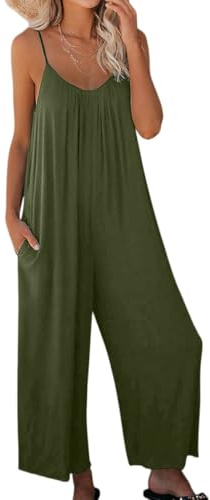 Cozyan Salopette Donna Estate Tuta Jumpsuit Elegante Senza Manica Vestibilità Jumpsuit da Donna Elegante Salopette Vestibilità Ampia Ampia Tuta Senza Maniche Casual a Gamba Larga Pantaloni