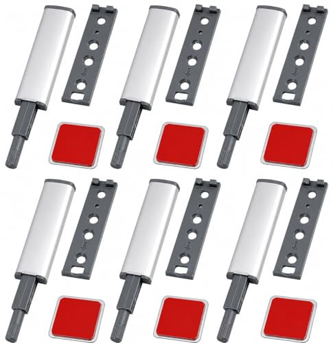 6PCS Push to Open Aimant Poussoir Porte Placard Loquet Magnetique, Aimant Porte Placard, Système de Fermeture à Pression pour Tiroirs, Placards et Meubles, Vis non incluses