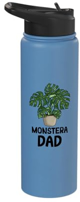Monstera Dad Plant Lover Variegated Monstera Stainless Steel Insulated Water Bottle
