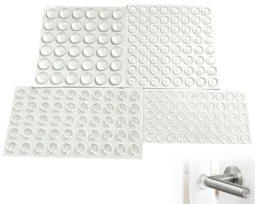 Patin Silicone Butée Amortisseur Meuble 200 Pcs 4 Tailles Transparent Autocollant Tampon Caoutchouc Antidérapant Protection Porte Tiroir Placard Isolation Phonique Pied de Chaise Anti Bruit