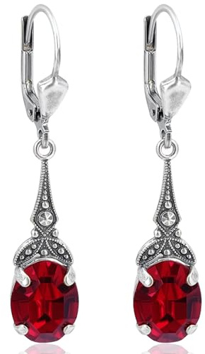 Jugendstil Ohrringe Silber Kristall Silber Vintage Ohrhänger NOBEL SCHMUCK