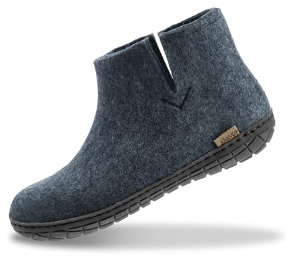 GLERUPS Damen und Herren Indoor und Outdoor Hausschuhe mit Gummisohle | Bequeme Slipper-Stiefel für Damen und Herren | Kuschelige Herren und Damen Stiefelpantoffeln