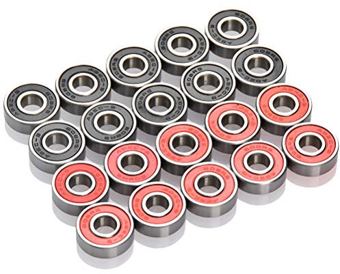 TIMESETL 20 PCS 608-2RS cuscinetto a sfere - cuscinetti radiali 608rs con scanalatura profonda miniaturizzati schermati a doppia gomma per skateboard, pattini in linea, scooter, pattini a rotelle