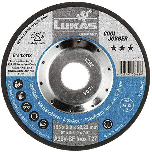 25x LUKAS Schruppscheibe Schruppscheiben T27 Edelstahl 115x2 mm gekröpft A36V-BF