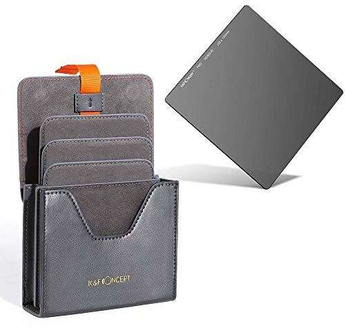 K&F Concept Lens Filter Case, Leather Carrying Filters Bag Pouch and 100mm ND8 (3-Stop) Ultra Slim Square Filter