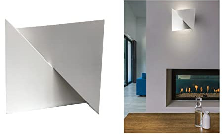 YASTA Applique Gesso Moderno Quadrato Bianco Verniciabile Doppia Luce AttaccoG9 GS5043