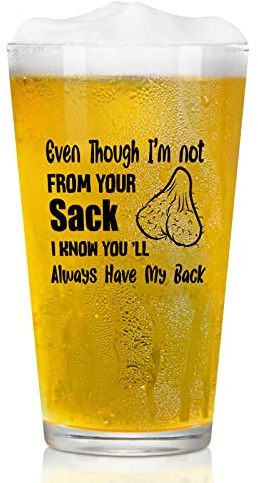 Joymaking Beer Glass - Father's Day Gift, 15oz Pint Glasses for Dad