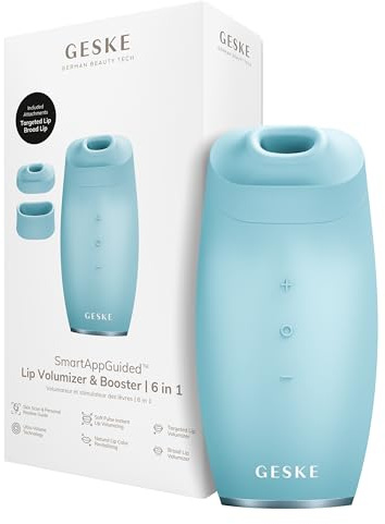 GESKE Lip Volumizer & Booster | 6 in 1 | Quick Lip Plumper | SmartAppGuided™ | Lippenbooster vollere Lippen | Lippenauffüller & Lippenvergrößerer automatisch