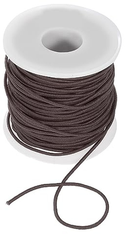 QUARKZMAN 1.5mm Elastische Kordel Gewinde Perlenschnur Kordel Braun | für Schmuck Herstellung Halskette Armband Perlen 54 Yards