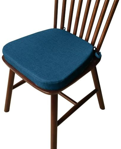 Bettschlange 2er Set Stuhlkissen mit Bändern, Waschbare Sitzkissen rutschfest,Stuhlauflage Stuhlpolster Sitzkissen,Leinen Memory Baumwolle Kissen für Zuhause Büro Küche Esszimmer