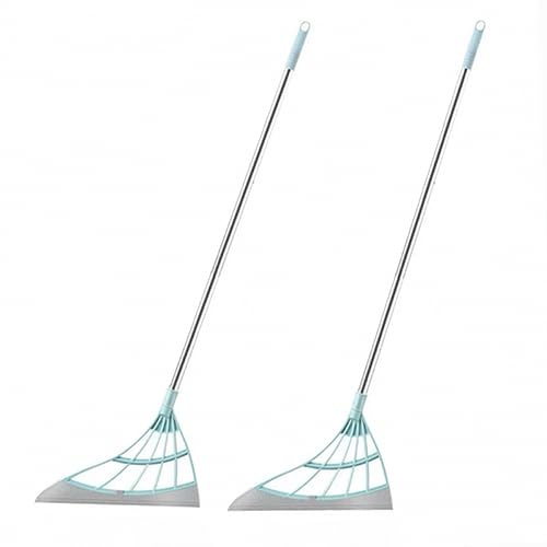 BERO Scopa magica multifunzionale con manico lungo, scopa per la pulizia del pavimento con spazzola per interni, raschietto per il pavimento del bagno della casa-blue||100cm