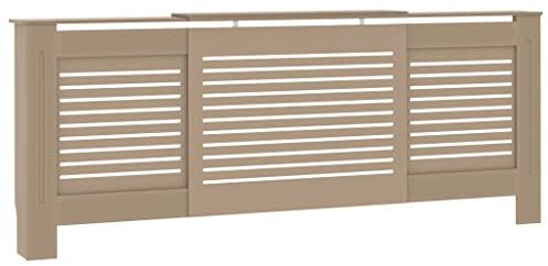 Coavain Heizkörperabdeckung 205x20.5x81.5 cm Stilvolle und Praktische Verkleidung Ihren Heizkörper Dekorativ zu Verkleiden und Zusätzlichen Platz für Fotorahmen, Bücher, Ornamente Braun MDF