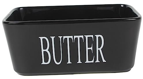 Zerodeko Butterdose Aufbewahrungsbehälter für Butter Butterhalter aus Keramik Butterhalter Keramik Gerichte Butter Keeper Schale Butteraufbewahrungshalter Rechteck Container Lagerregal Käse