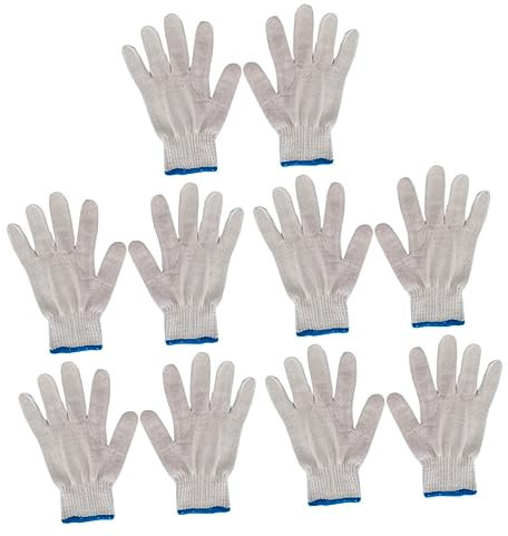 HOMSFOU 10St arbeitssicherheit work gloves Schutzhandschuhe baumwollhandschuhe Industriehandschuhe arbeitshandschuhen baumwoll handschuhe Baumwollfaden String-Handschuhe Garn Weiß