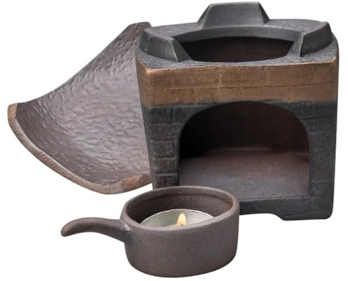 LIFKOME Calentador de Té de Cerámica Retro Hogar, Accesorio Funcional para Mejorar la Decoración y Fácil de Almacenar, Adecuado para Familias y Amigos