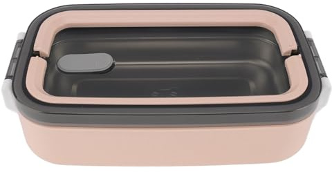 Contenedor de Comida para el Almuerzo, Compartimentos Separados, Lonchera Portátil de Acero Inoxidable 304 con Aislamiento para Estudiantes para la Oficina (PINK)