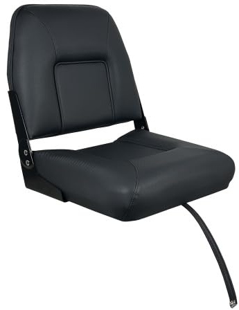 Klappsitz/Bootssitz/Bootsstuhl/Steuerstuhl/Sitz für Boot ALSENZ, Vinyl Haptik ähnlich Stoff, Farbe schwarz