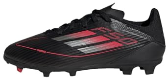 adidas Unisex niños F50 League Football Boots FG/MG Kids, Core Black/Iron Metallic/Lucid Red, 36 EU