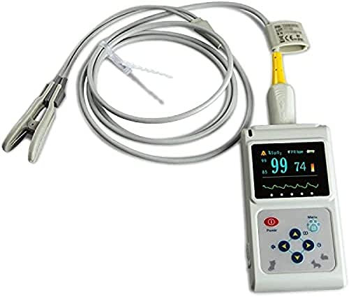 Oxymètre de pouls vétérinaire, moniteur de fréquence cardiaque portable, oreille ou langue, surveillance de la fréquence cardiaque du chat et du chien pour une utilisation dans les hôpitaux
