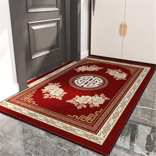 DJHWWD Teppischsclafzimmer XXL Teppich Jungen Orientalische Blumenmuster Machen Teppiche pflegeleicht 200x300CM rot groß