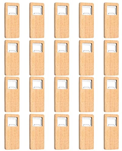 VENEKA 20 PièCes Ouvre-Bouteille de BièRe en Bois Manche en Bois Tire-Bouchon en Acier Inoxydable Ouvre-Barre Accessoires de Cuisine Cadeau de FêTe