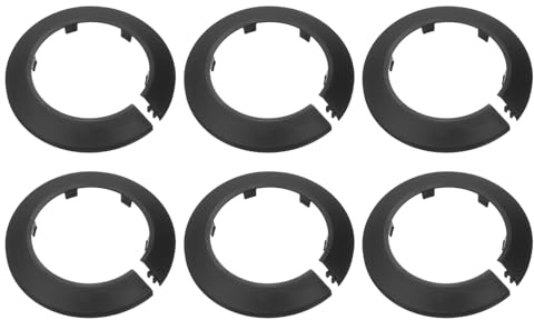 QUARKZMAN Heizungsrohr Abdeckung Ø 75mm - 6 Stk. Rohrabdeckung für Duscharmatur - Rohrabdeckung Für Wasserhähne, Rohre, Heizkörperrohre, Schwarz