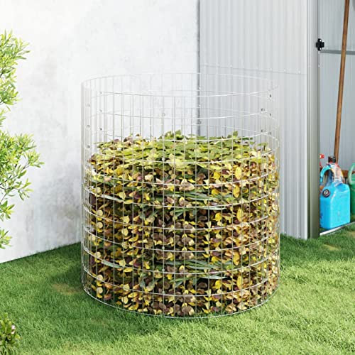 ShGaxin Composteur de jardin en acier galvanisé Ø100 x 100 cm, composteur organique de jardin, vermicomposteur, composteur potager, composteur domestique