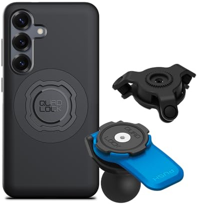 QUAD LOCK 1 Kugel-Adapter Handyhalterung für Motorrad mit Vibrationsdämpfer und MAG-Hülle für Galaxy S25