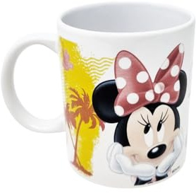 Disney Minnie I Love Summer Taza de té de cerámica para desayuno merienda lavable en lavavajillas 36 cl