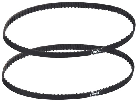 PATIKIL 2Pcs 190XL Cinghia Di Distribuzione Sincrona 95 Denti Gomma Nero | Larghezza 10mm, Passo 5.08mm, Ad Anello Chiuso Cinghia Dentata, Per Uso Industriale